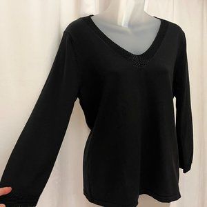 Geoffrey Beene black silk-blend top
